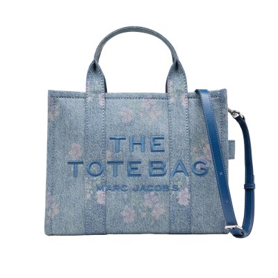 THE MEDIUM ANTIQUE FLOWER DENIM TOTE BAG